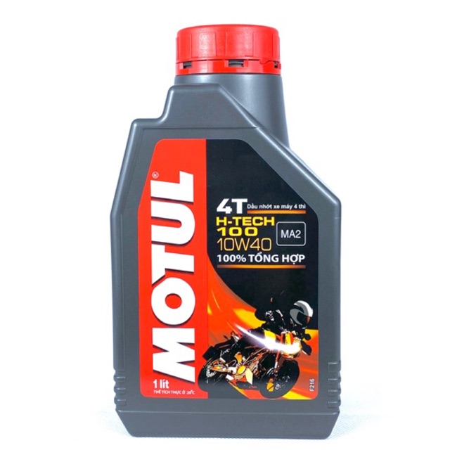 Dầu nhớt tổng hợp xe số và xe tay côn Motul H-tech 100 10W-40