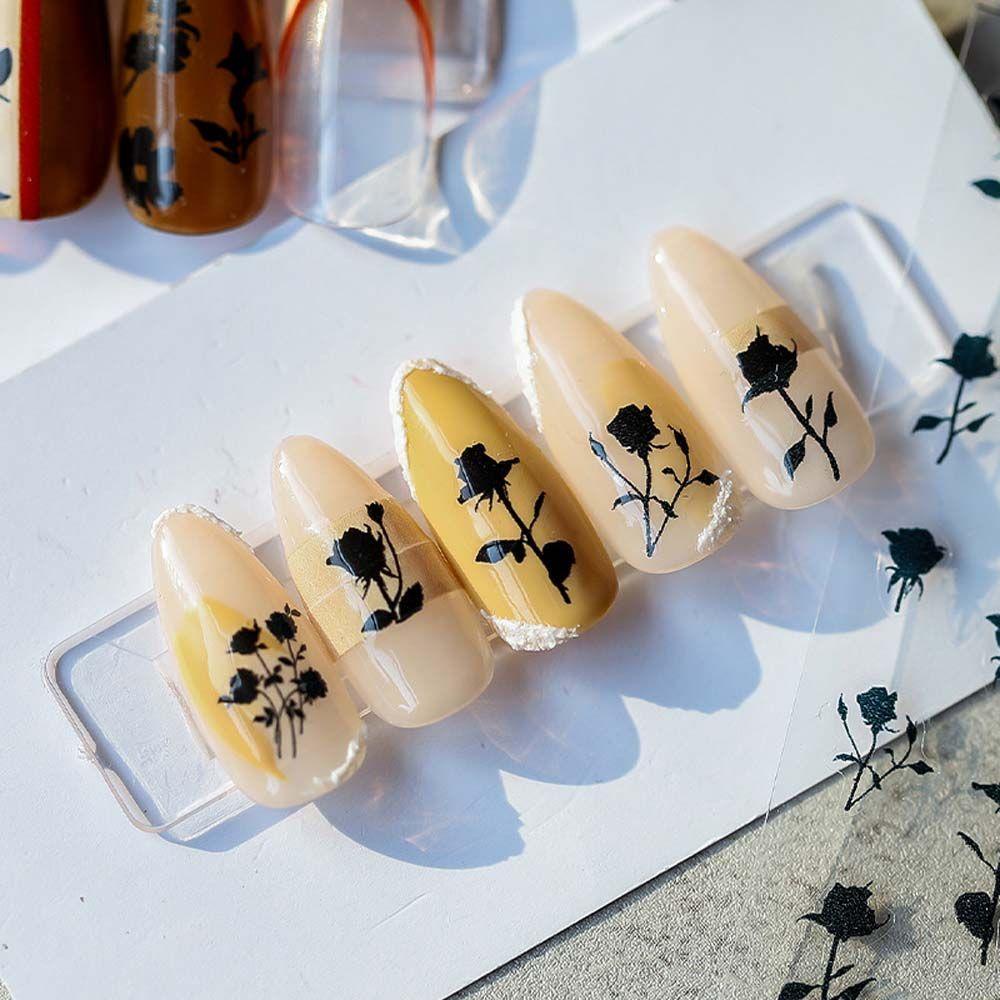 Miếng Dán Trang Trí Móng Tay Tự Dính Họa Tiết Cây Dù Phong Cách Trung Hoa Cổ Điển