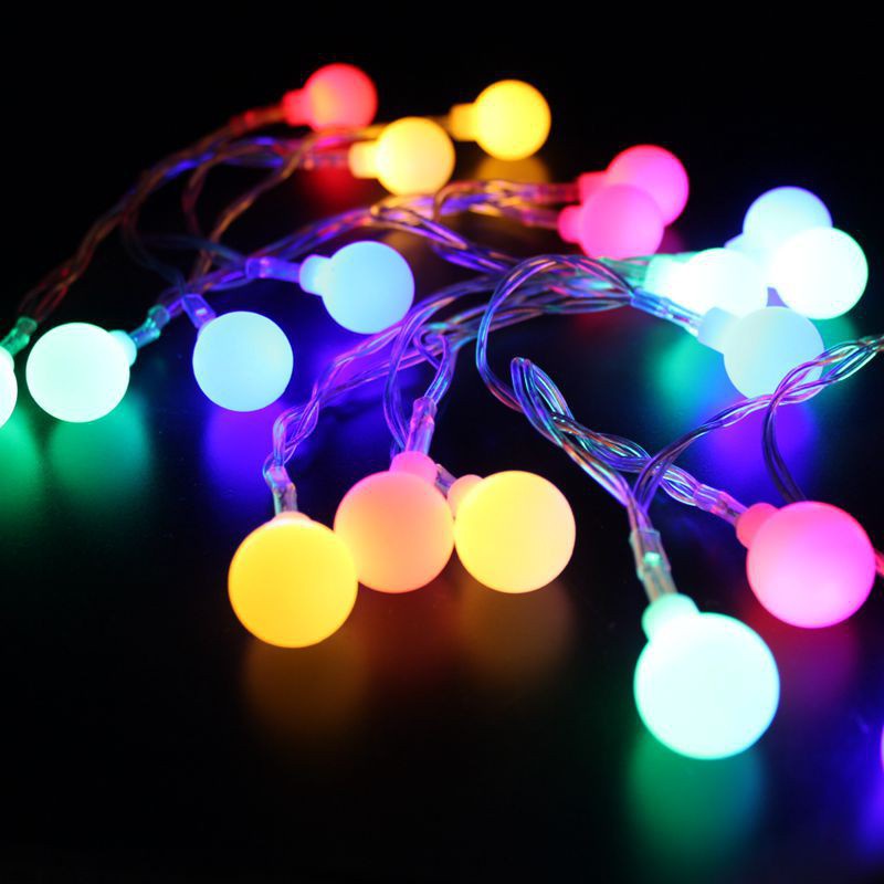 Dây đèn trang trí bóng bi đục tròn, pingpong light cao cấp chống nước, loại nhiều màu và đơn màu kết hợp nhiều chế độ