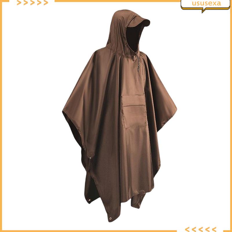 Áo Mưa Poncho Có Mũ Trùm Gọn Nhẹ Chống Nước Có Túi Cho Người Lớn