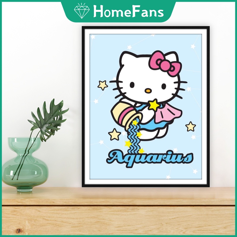 mười hai chòm sao Bộ Tranh Đính Đá 5D Tự Làm 30x40cm / 40x50cm Hình Hello Kitty