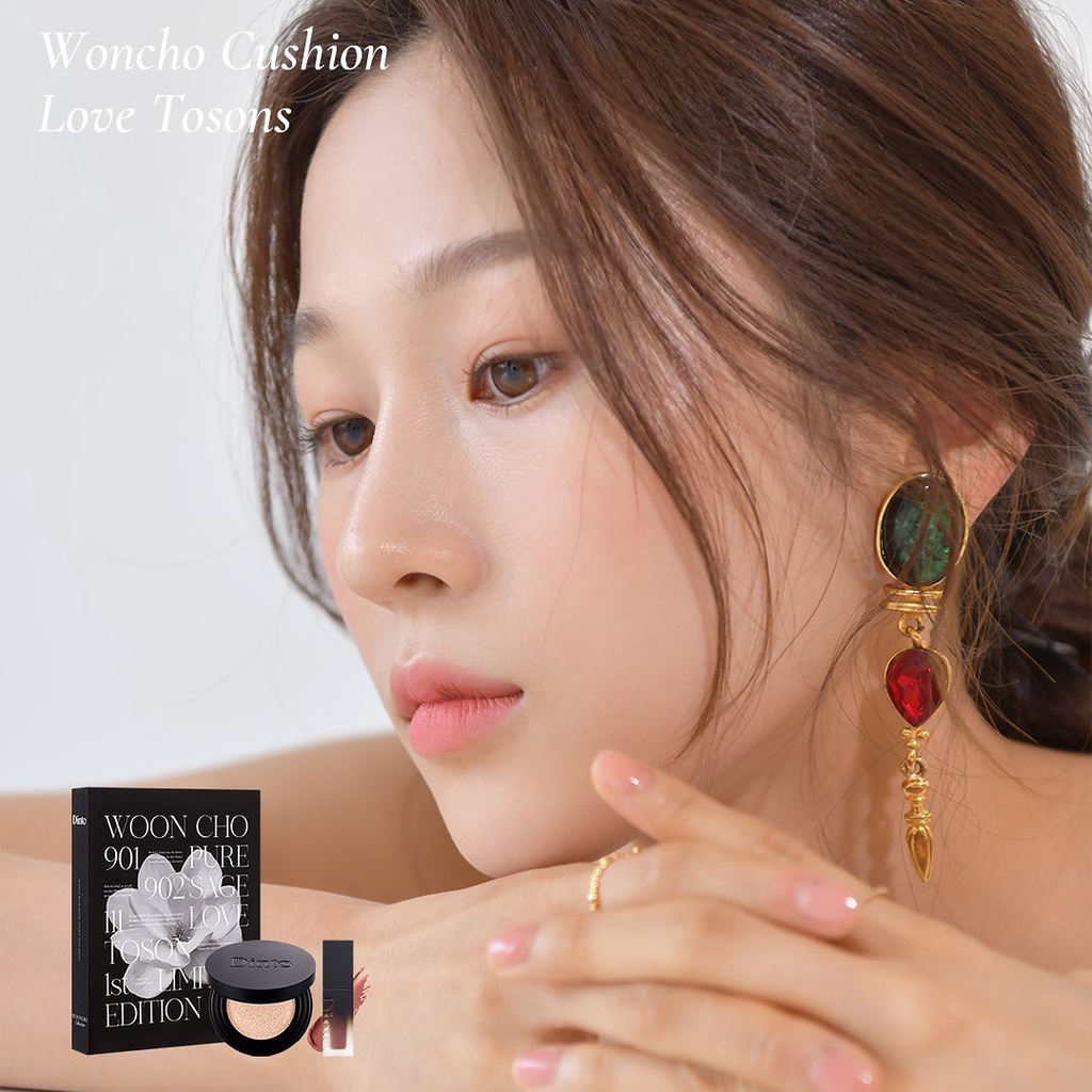 Combo phấn nước DINTO kèm Son lì DINTO Wooncho Collection Limited Set