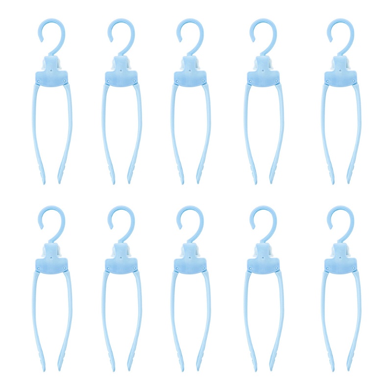 Bộ 10 Móc Nhựa Treo Quần Áo Gấp Gọn Chống Trượt Tiết Kiệm Diện Tích