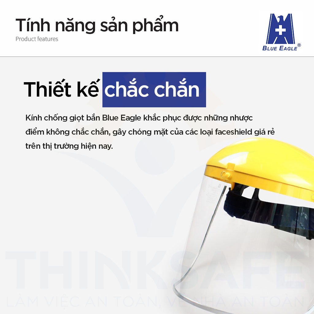 Kính chắn bảo hộ Thinksafe Blue Eagle, kính bảo vệ che kín khuôn mặt chính hãng, chống tia UV, chống bụi,  đa năng