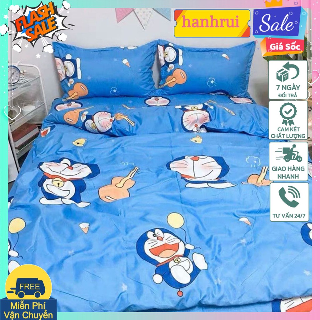 Bộ Ga Gối Mẫu 2021 cotton poly 1m6x2m,1m8x2m- HCM doremon đàn