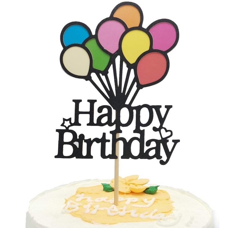 Bong Bóng Trang Trí Bánh Kem Chữ Happy Birthday 100 Ngày / 1 Tuổi Nhiều Màu Sắc