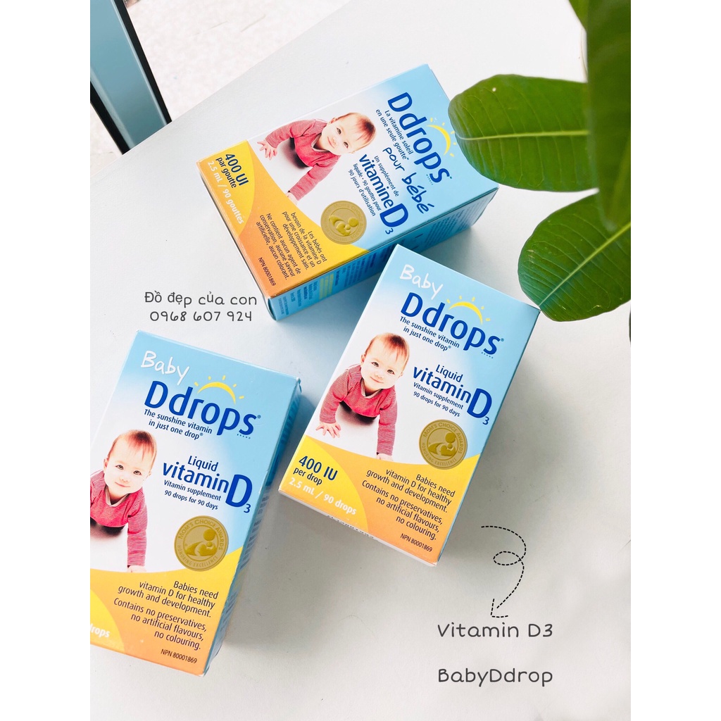 Vitamin D3 DDrops cho bé sơ sinh Canada 90 giọt