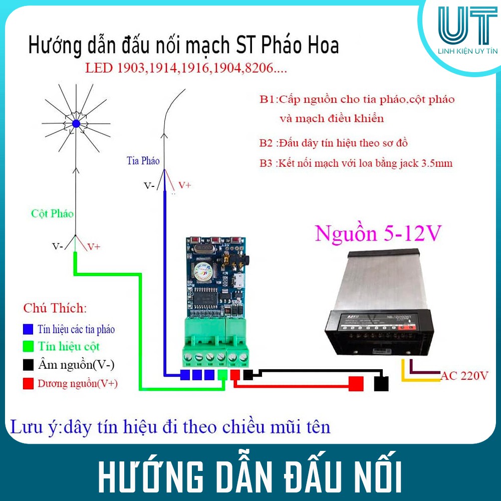 Mạch điều khiển LED PHÁO HOA Ver.1 ( Có âm thanh )