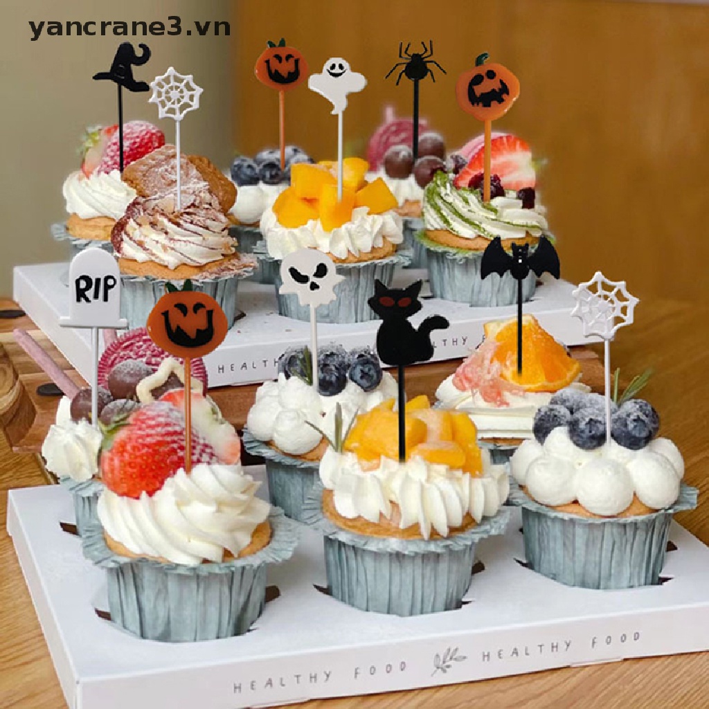 Set 10 Nĩa Ăn Trái Cây Họa Tiết Halloween Dễ Thương Cho Bé yancrane3.vn