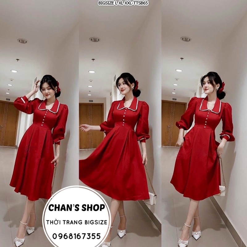 Bigsize 60- 90kg ĐẦM ĐỎ VIỀN