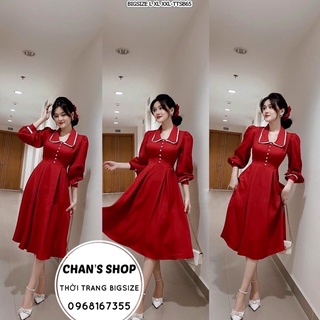 Bigsize 60- 90kg đầm đỏ viền