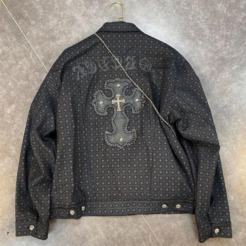 Covered with printed leather cross denim jackets, spring and autumn lovers, men and women with the same style, small fragrant style and short jackets