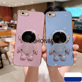 Ốp Điện Thoại Silicon Hình Phi Hành Gia Dễ For iPhone 6 Plus Case iPhone 6S Plus Case iPhone 7 Plus Case iPhone 8 Plus Case iPhone X XS Max Case iPhone 11 Pro Max Case iPhone SE 2020 Casing Luxury Cute Silicone 3D Astronaut Stand Phone Cover Case