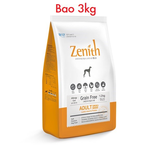 3kg Thức ăn hạt mềm cho chó trưởng thành Zenith Adult trên 12 tháng tuổi