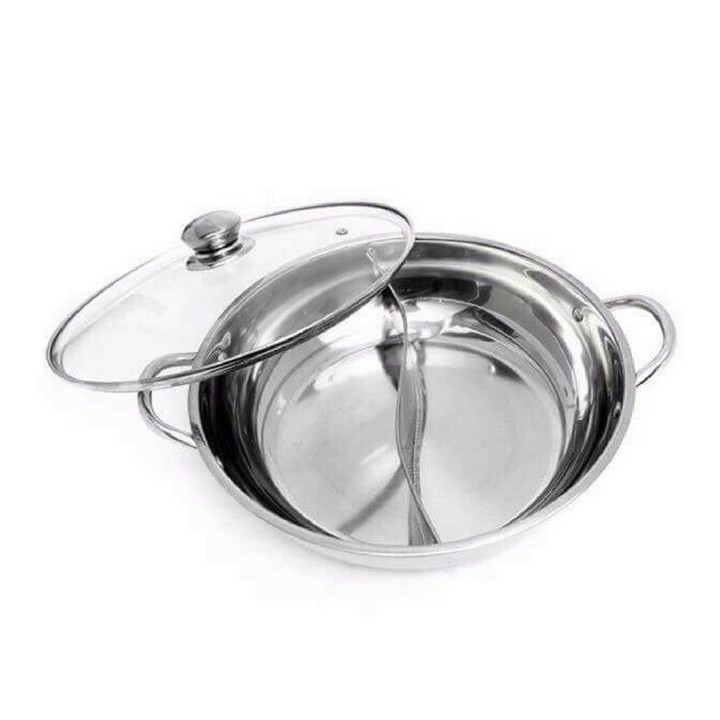 Nồi Lẩu 2 Ngăn Inox Size 32cm