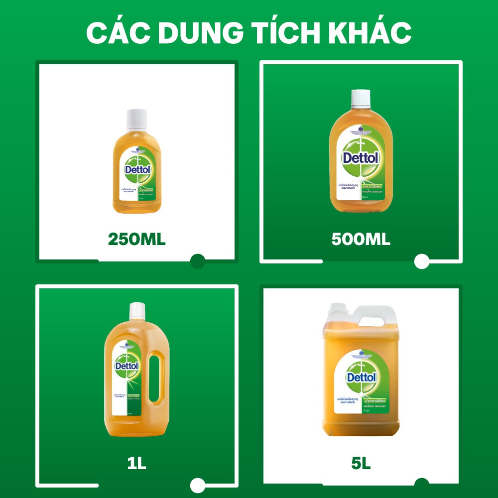 Dung dịch diệt khuẩn đa năng Dettol 1L tặng 1 gói khăn lau chùi 3M - 3 cái