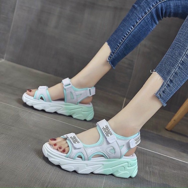 (2mau)Dép sandal nữ đế kiểu mới (freeship)
