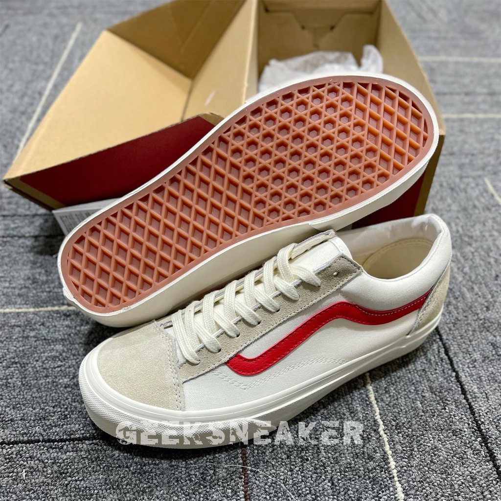 [GeekSneaker] Giày Vans Style 36 Marshmallow Racing Red - Viền Đỏ | BigBuy360 - bigbuy360.vn