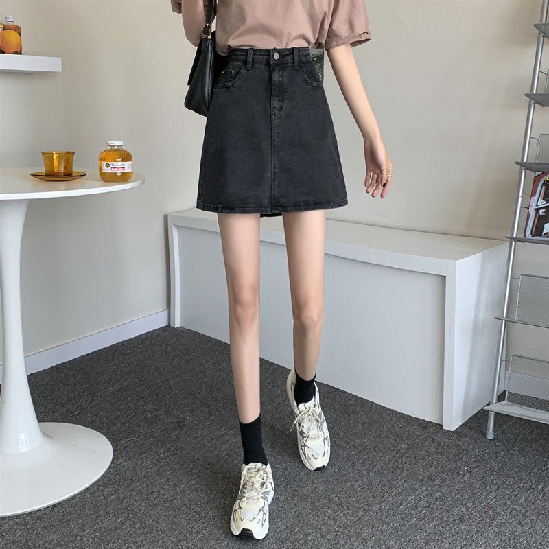 Chân Váy Nữ Chữ A Ngắn Lưng Cao Chất Liệu Denim Phong Cách Hàn Quốc Cho váy ngắn Nữ NZ-DQ-08