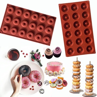 Khuôn 18 ô bằng Silicon dùng cho làm bánh rán donut tiện dụng