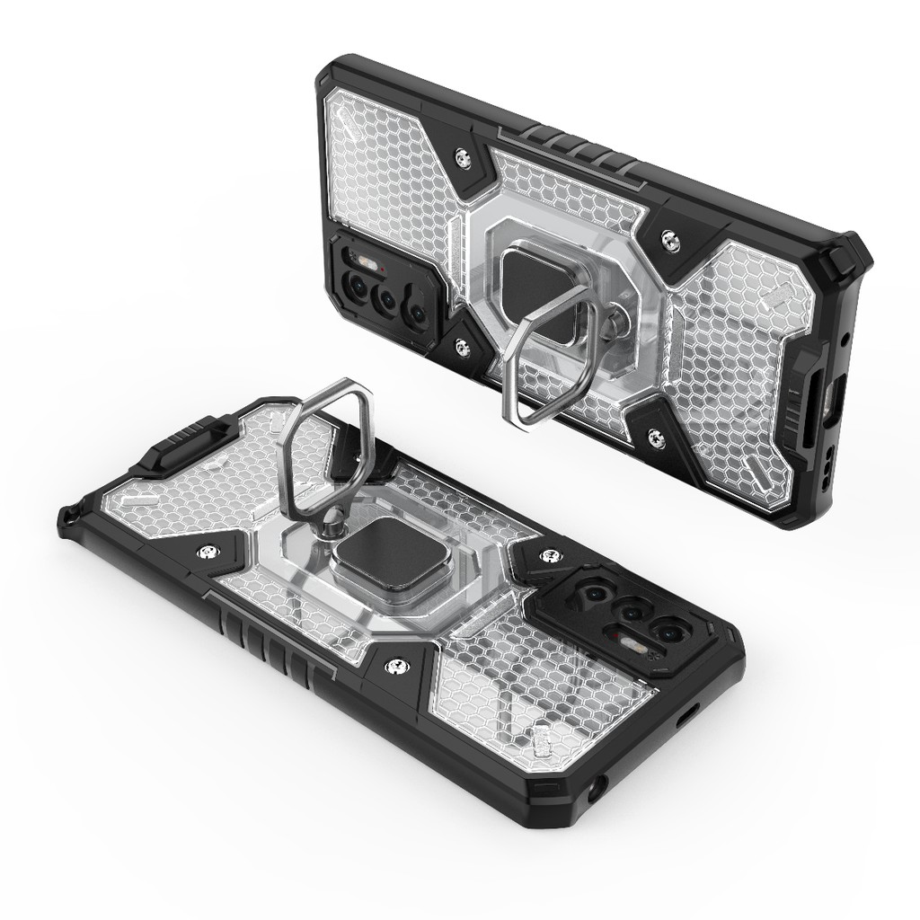 Ốp lưng Redmi Note 10 5G / Poco M3 Pro tổ Ong Iring không gian mới chống sốc giá đỡ xem phim