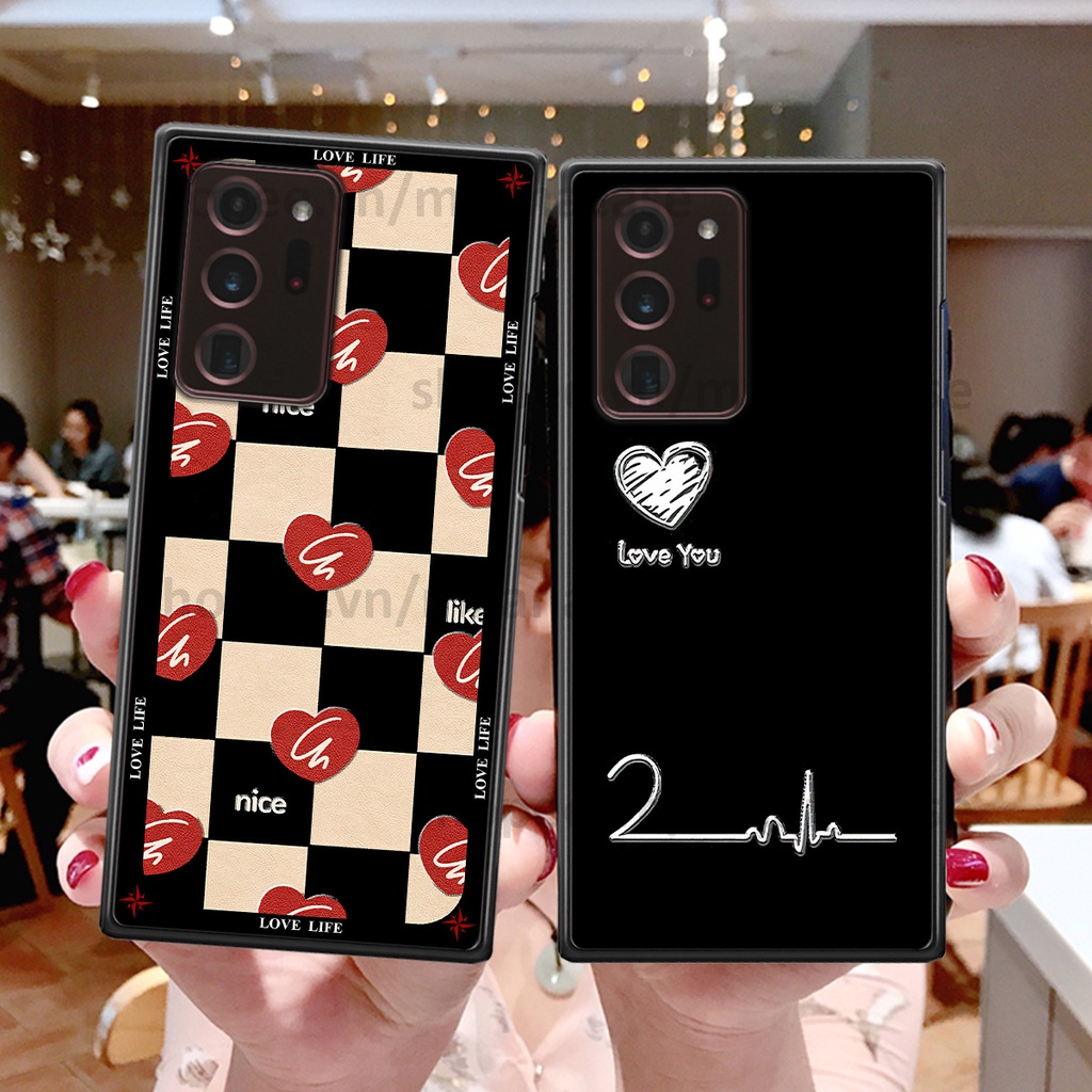 Ốp Samsung Note 20 Ultra in hình caro trái tim siêu đẹp, siêu nét đầy phong cách cá tính