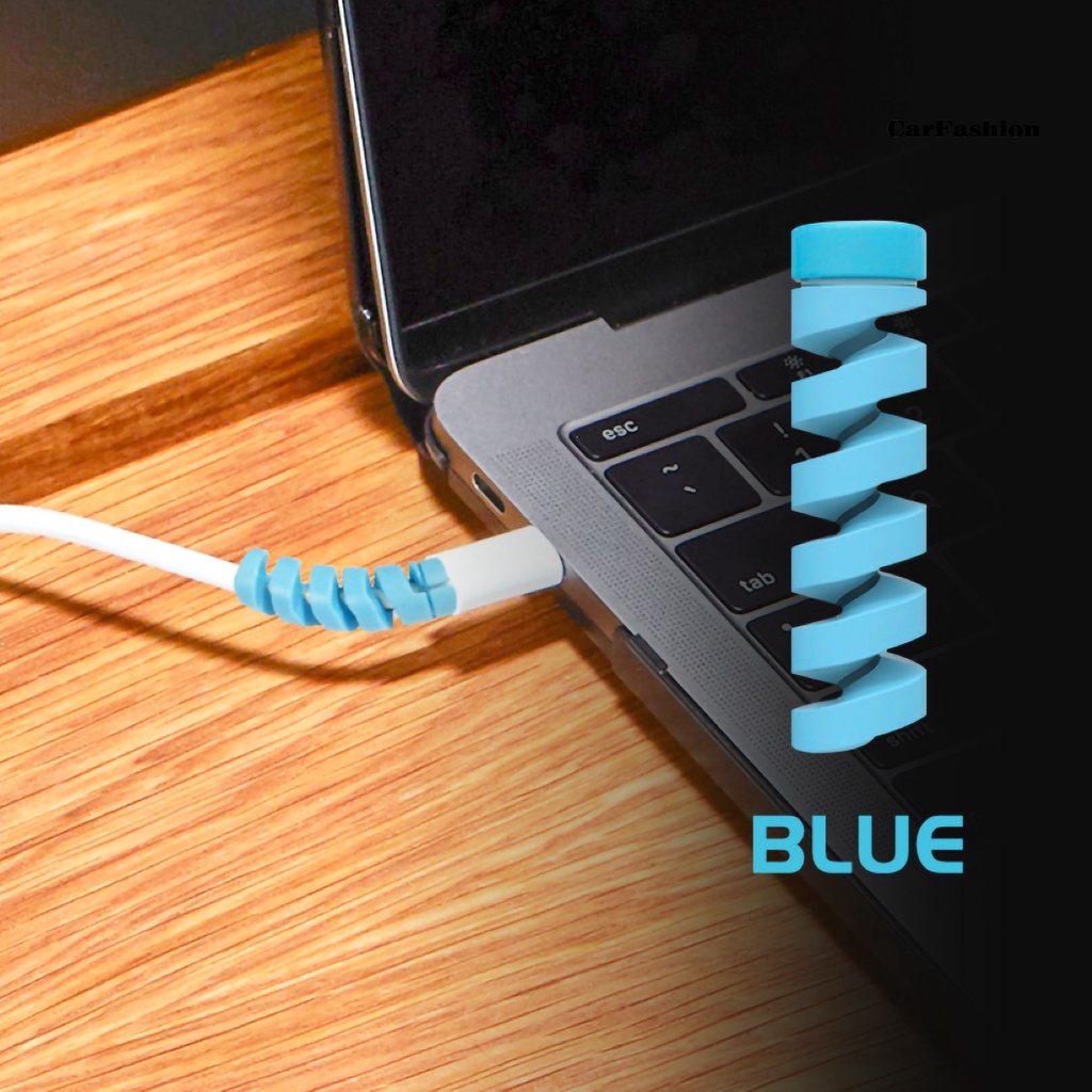 Set 12 Phụ Kiện Bảo Vệ Dây Cáp Sạc Bằng Silicon Dẻo Màu Trơn Chống Mòn Tiện Dụng