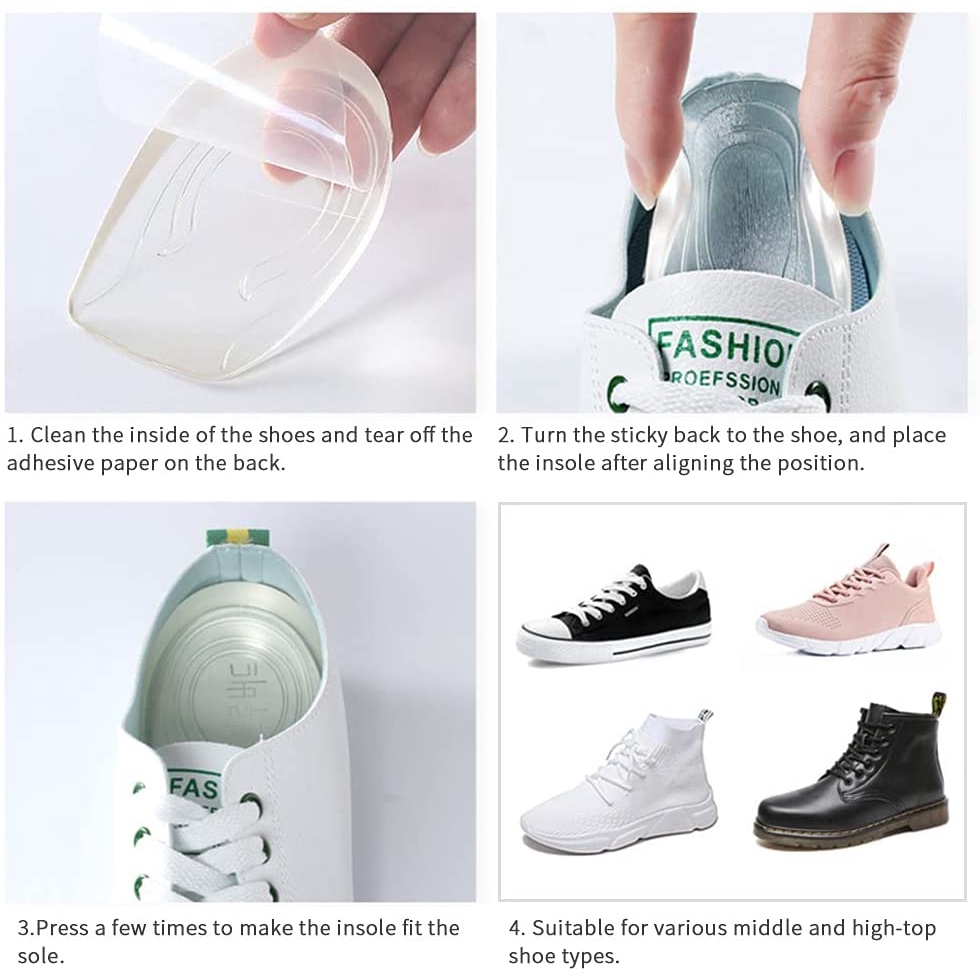 Đệm Lót Giày Bằng Gel Silicon Mềm Trong Suốt Thoáng Khí Giảm Xóc Co Giãn Tốt