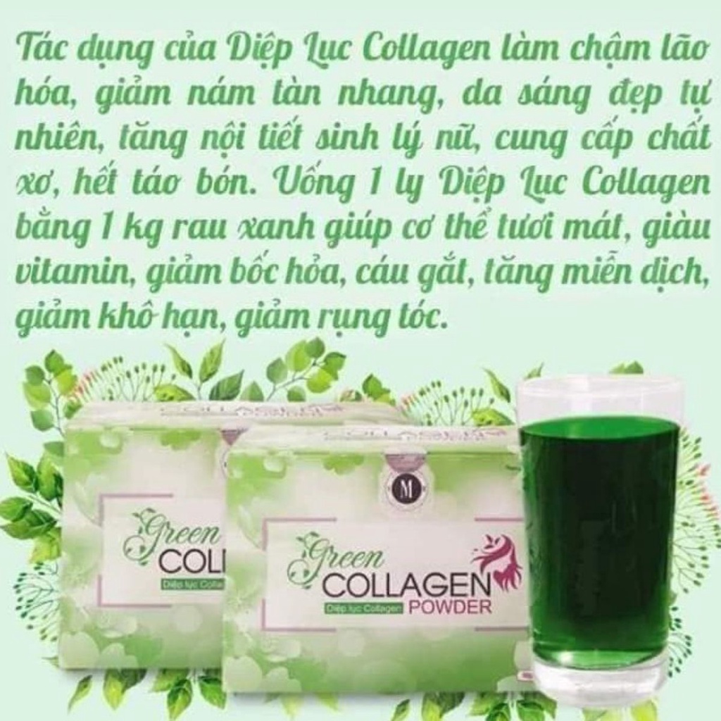 Diệp Lục Collagen GREEN BEAUTY Chính Hãng MERRY STORE Nguyên Mã giúp Đẹp Da Cân Bằng Nội Tiết Tố