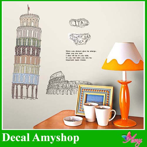 Decal dán tường Kỳ quan nước Ý DKN033