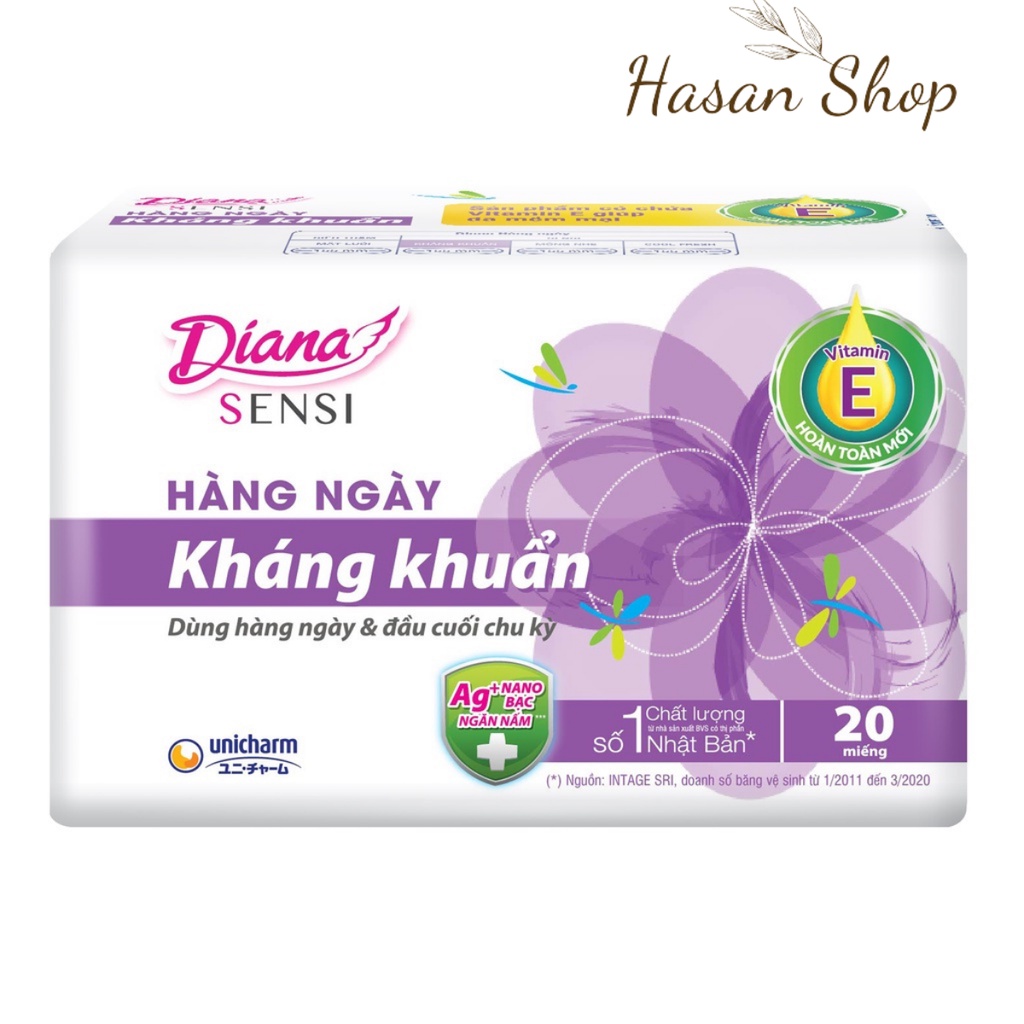 Băng Vệ Sinh Diana Sensi Hằng Ngày Kháng Khuẩn 40 miếng