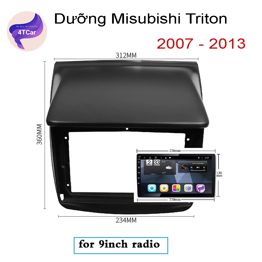 Mặt dưỡng Mitsubisi Triton 2007-2013 (9 inch)