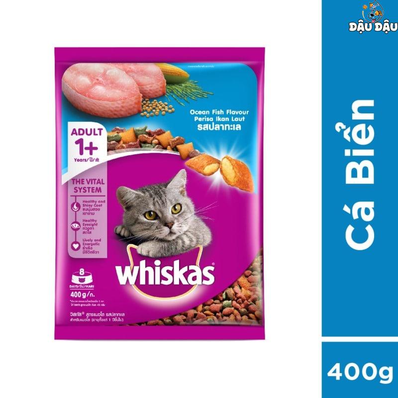 Hạt Whiskas cho mèo gói 400g vị cá thu cá biển thơm ngon giàu dinh dưỡng PetTools