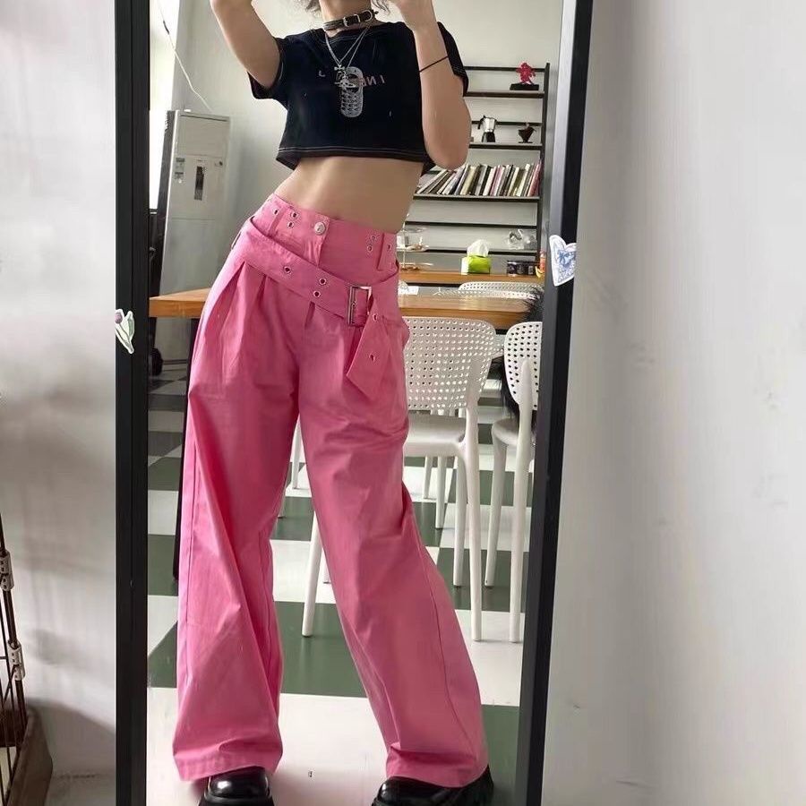 Quần Jeans Nữ Dáng Rộng Phong Cách Retro Cá Tính