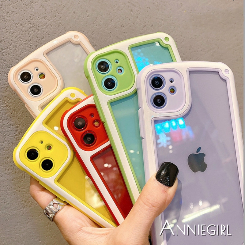Ốp lưng từ TPU mềm bảo vệ camera màu kẹo đơn giản cho IPhone 12 11 Pro Max X Xs Max XR 8 7 Plus SE 2020 | BigBuy360 - bigbuy360.vn
