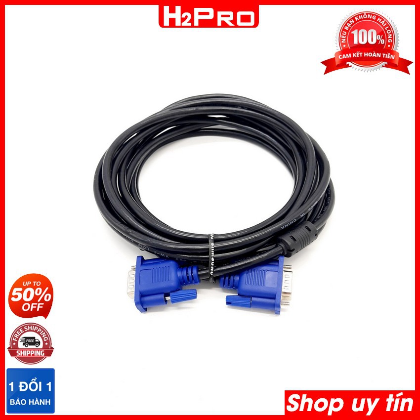 Dây cáp vga dài 1.5m, 3m, 5m dây đen, đầu xanh, dây VGA giá rẻ