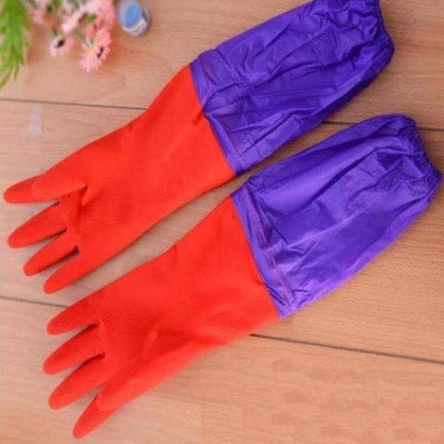 Găng tay rửa bát lót nỉ - Găng tay cao su rửa bát lót lông