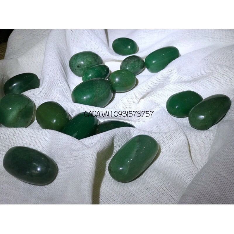 (3 viên) AVENTURINE TUMBLED - sỏi thach anh xanh