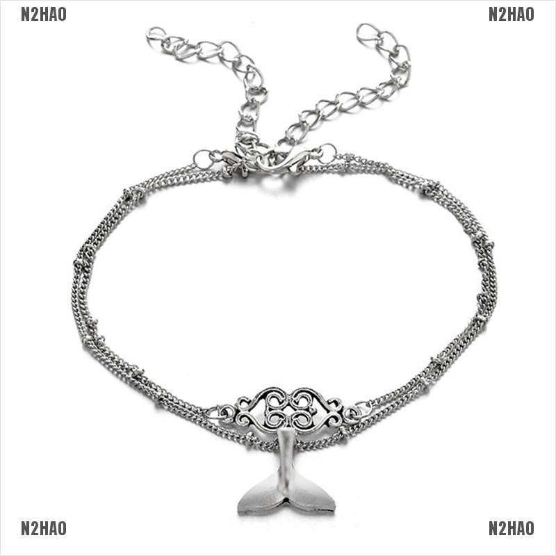 N2HAO Multilayer Fish Tail Silver Anklet Ankle Bracelet Barefoot Sandal Beach Jewelry | BigBuy360 - bigbuy360.vn