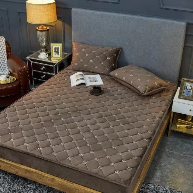 Bộ ga gối nỉ nhung muji trần thêu cao cấp( hàng xuất nhật) | BigBuy360 - bigbuy360.vn