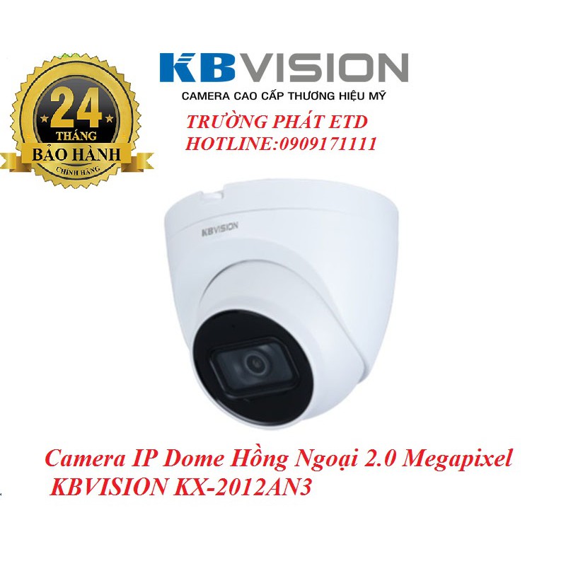 Camera IP Dome Hồng Ngoại 2.0 Megapixel KBVISION KX-C2012AN3 - Hàng Chính Hãng