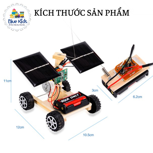 Đồ chơi khoa học STEAM tự làm xe đua điều khiển từ xa chạy bằng PIN năng lượng mặt trời cho bé