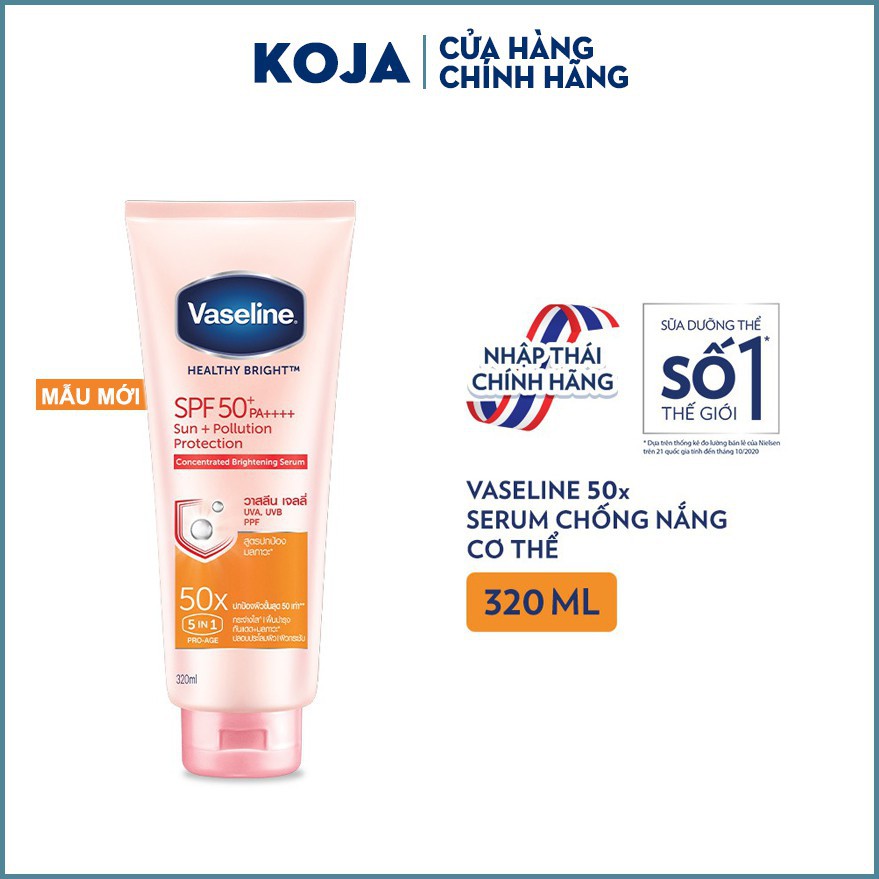 Sữa Dưỡng Thể Vaseline Perfect Serum 50X Thái Lan Tuýp 320ml