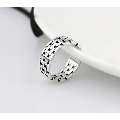 Nhẫn nam nữ tròn Unisex màu bạc Thời trang PUN chất liệu Titan đẹp đơn giản - Nhẫn đôi Las Ring