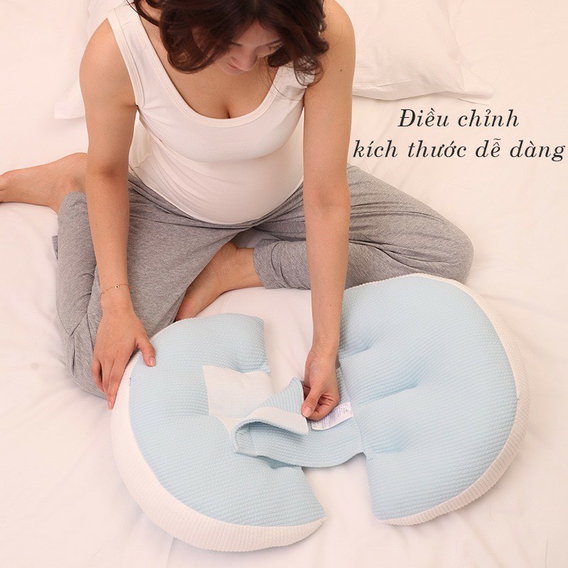 Gối bầu cánh tiên cao cấp , gối kê bụng bầu giảm đau lưng cho mẹ bầu TUTI MOMMY