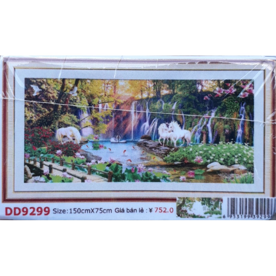 TRANH ĐÍNH ĐÁ ABC 3D PHONG CẢNH HỮU TÌNH D9299 (TRANH TỰ ĐÍNH) kt:150X75CM