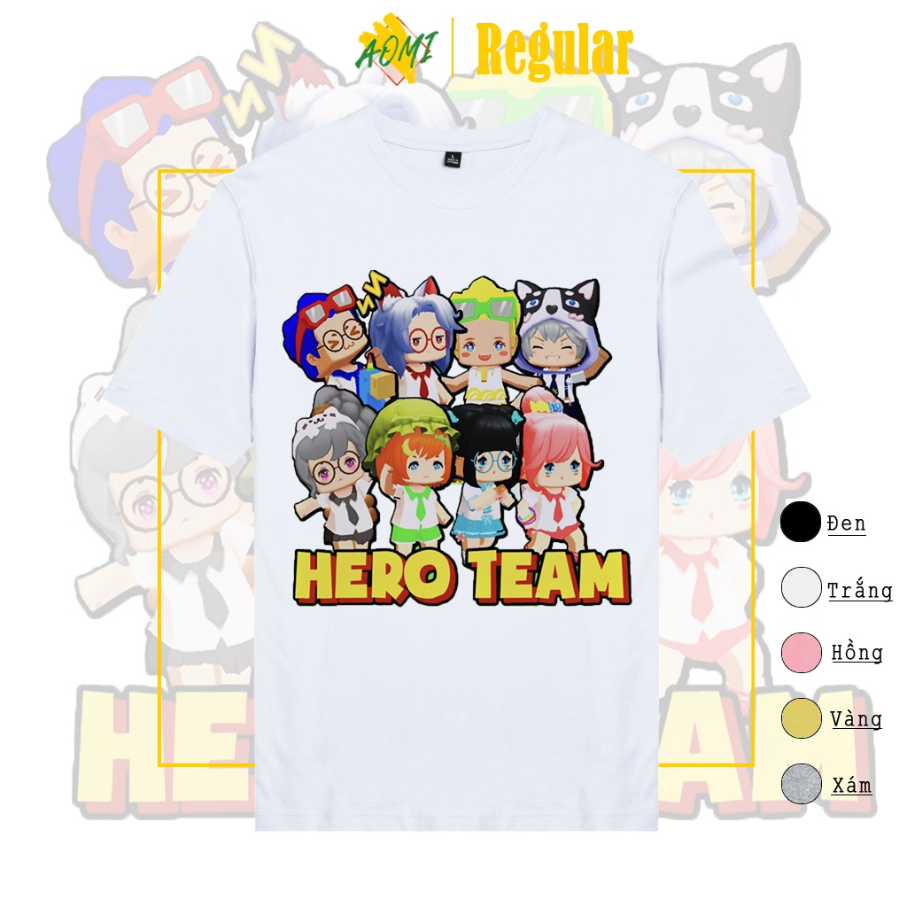 ÁO THUN UNISEX HERO TEAM TINY WORLD MINECRAFT PHÔNG NAM NỮ GIA ĐÌNH CẶP ĐÔI CÓ SIZE TRẺ EM AOMIVN