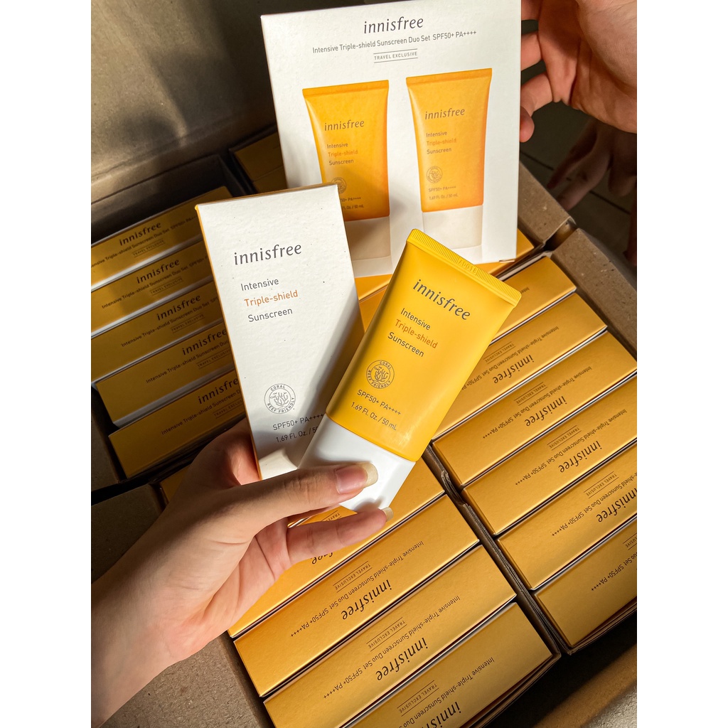 [Chính Hãng] Kem Chống Nắng Innisfree Intensive Triple Care Sunscreen SPF50+ Pa++++ 50ml Lâu Trôi Làm Sáng Da | BigBuy360 - bigbuy360.vn
