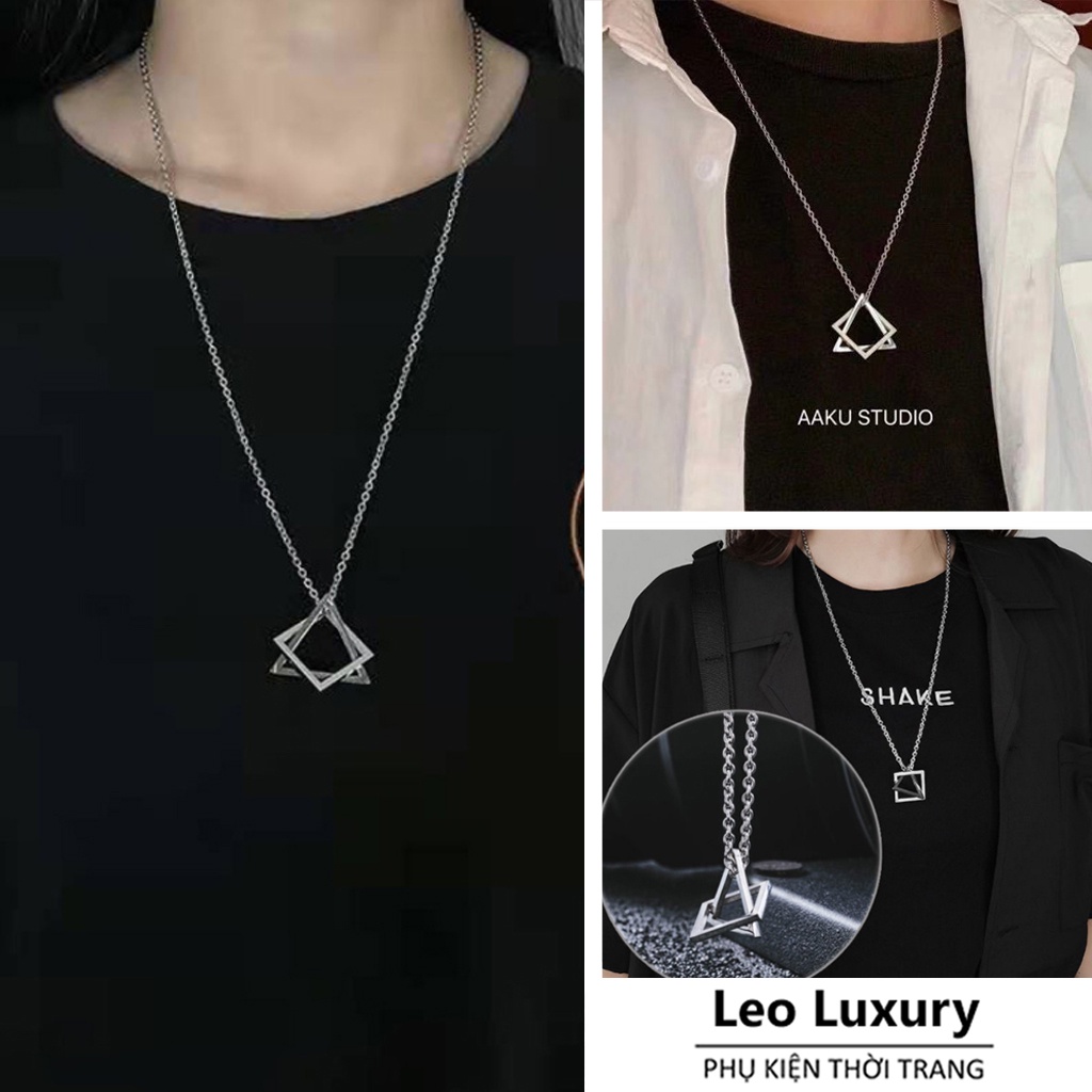 Dây chuyền nam nữ mặt hình tam giác, thép tintan siêu bền không gỉ