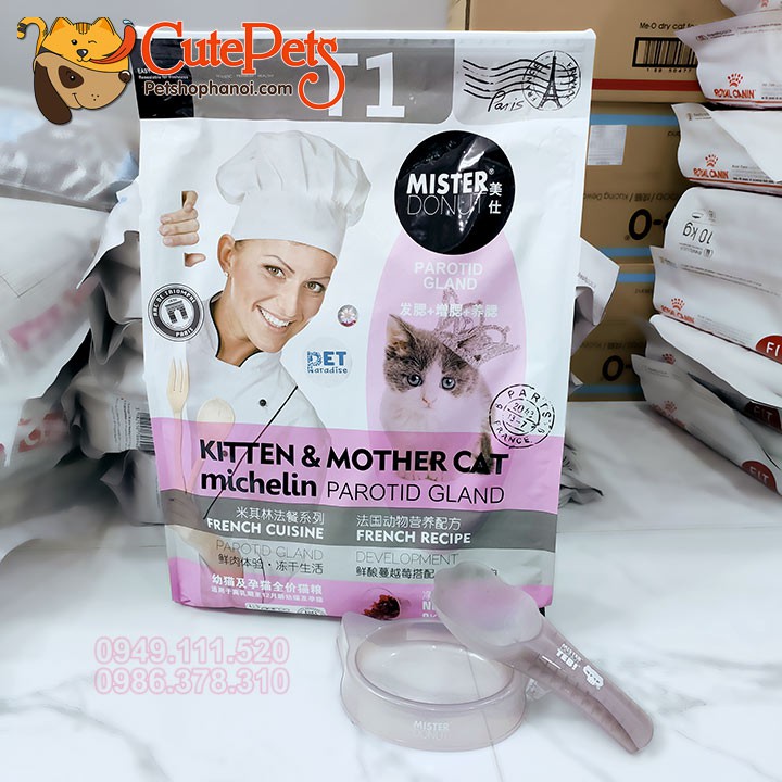 Thức ăn mèo Mister Donut T1 Kitten 1kg - phụ kiện thú cưng